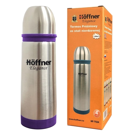 Przejdź do produktu Termos próżniowy ze stali nierdzewnej podróżny HOFFNER 350ml Fioletowy HF-7524