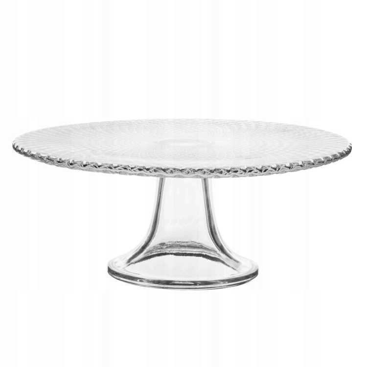 Szklana tortownica, patera na tort, ciasto na nóżce EDWANEX 28cm