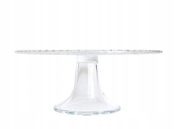 Szklana tortownica, patera na tort, ciasto na nóżce EDWANEX 28cm