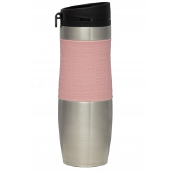 Kubek termiczny ze stali nierdzewnej termos podróżny HOFFNER 480ml Różowy