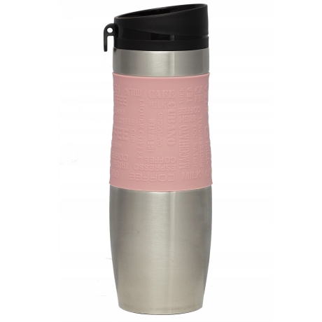 Przejdź do produktu Kubek termiczny ze stali nierdzewnej termos podróżny HOFFNER 480ml Różowy HF-7544