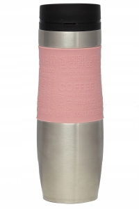 Kubek termiczny ze stali nierdzewnej termos podróżny HOFFNER 480ml Różowy