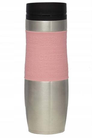 Przejdź do produktu Kubek termiczny ze stali nierdzewnej termos podróżny HOFFNER 480ml Różowy HF-7544