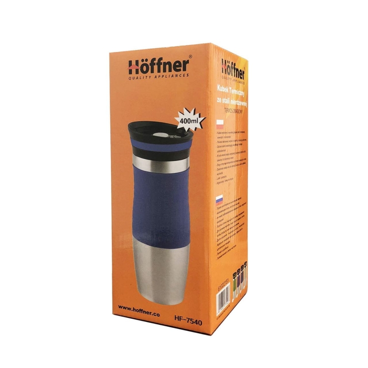 Kubek termiczny ze stali nierdzewnej termos podróżny HOFFNER 400ml Różowy