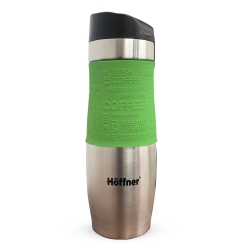 Kubek termiczny ze stali nierdzewnej termos podróżny HOFFNER 480ml Zielony HF-7545