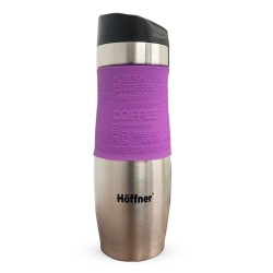 Kubek termiczny ze stali nierdzewnej termos podróżny HOFFNER 480ml Fioletowy HF-7545