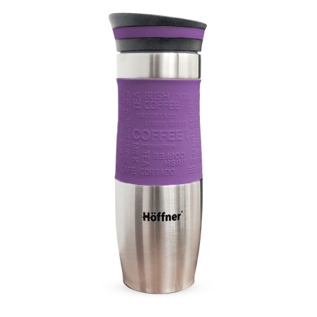 Przejdź do produktu Kubek termiczny ze stali nierdzewnej termos podróżny HOFFNER 480ml Fioletowy HF-7543