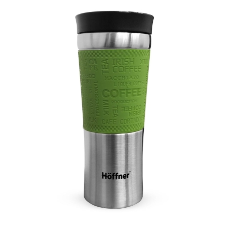 Przejdź do produktu Kubek termiczny ze stali nierdzewnej termos podróżny HOFFNER 480ml Zielony HF-7517