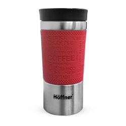 Kubek termiczny ze stali nierdzewnej termos podróżny HOFFNER 380ml Czerwony HF-7516