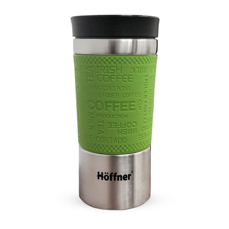 Przejdź do produktu Kubek termiczny ze stali nierdzewnej termos podróżny HOFFNER 380ml Zielony HF-7516