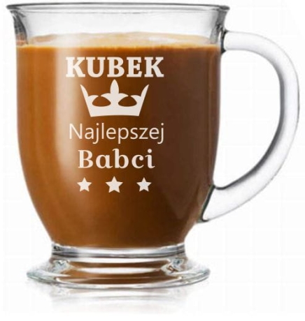 Przejdź do produktu Szklanka "Kubas" z grawerem dla  Babci 400ml 1szt
