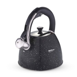 Czajnik metalowy z gwizdkiem Hoffner 3L Indukcja Gaz Czarny HF-7841