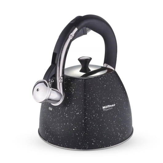 Czajnik metalowy z gwizdkiem Hoffner 3L Indukcja Gaz Czarny HF-7841