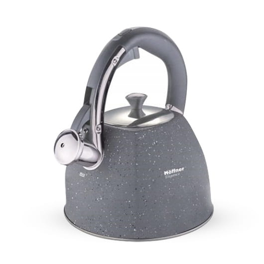 Czajnik metalowy z gwizdkiem Hoffner 3L Indukcja Gaz Szary HF-7841