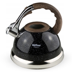 Czajnik metalowy z gwizdkiem Hoffner 3L Indukcja Gaz Czarny HF-3794