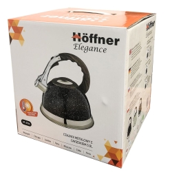 Czajnik metalowy z gwizdkiem Hoffner 3L Indukcja Gaz Czarny HF-3794