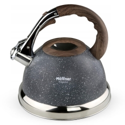 Czajnik metalowy z gwizdkiem Hoffner 3L Indukcja Gaz Szary HF-3794