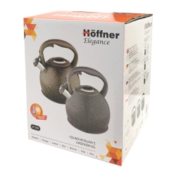 Czajnik metalowy z gwizdkiem Hoffner 3L Indukcja Gaz Szary HF-3780