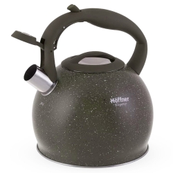 Czajnik metalowy z gwizdkiem Hoffner 3L Indukcja Gaz Ciemno zielony HF-3780