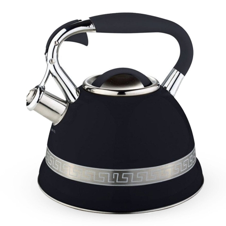 Przejdź do produktu Czajnik metalowy z gwizdkiem Hoffner 3L Indukcja Gaz Czarny HF-3983