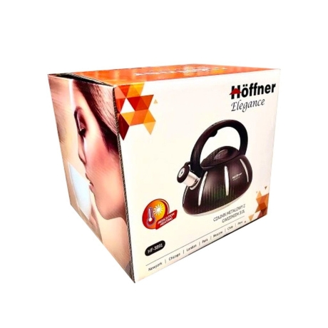 Przejdź do produktu Czajnik metalowy z gwizdkiem Hoffner 3L Indukcja Gaz Czarny HF-3891