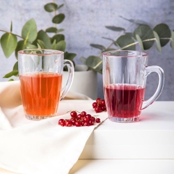 KUBKI Szklanki z uchem VENUS 350ml do herbaty 6szt