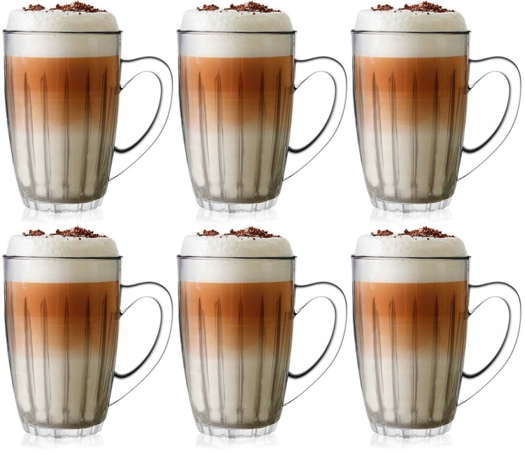 KUBKI Szklanki z uchem VENUS 350ml do herbaty 6szt