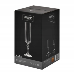 Eleganckie kieliszki na tłoczonej nodze do szampana KROSNO Paris 220ml 4szt