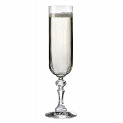 Eleganckie kieliszki na tłoczonej nodze do szampana KROSNO Paris 220ml 4szt