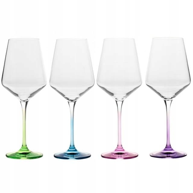 Kieliszki do wina z kolorowymi denkami KROSNO Avant-Garde DECO 450ml A'4