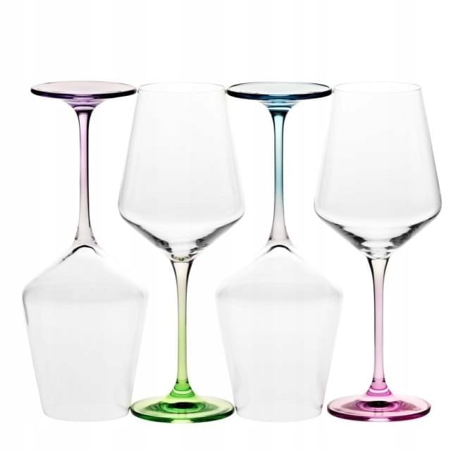 Kieliszki do wina z kolorowymi denkami KROSNO Avant-Garde DECO 450ml A'4