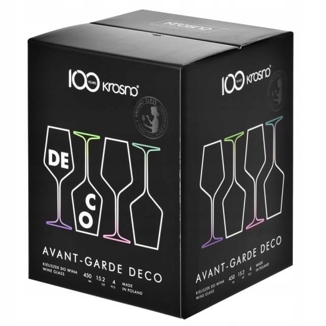 Kieliszki do wina z kolorowymi denkami KROSNO Avant-Garde DECO 450ml A'4
