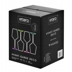 Kieliszki do wina z kolorowymi denkami KROSNO Avant-Garde DECO 450ml A'4