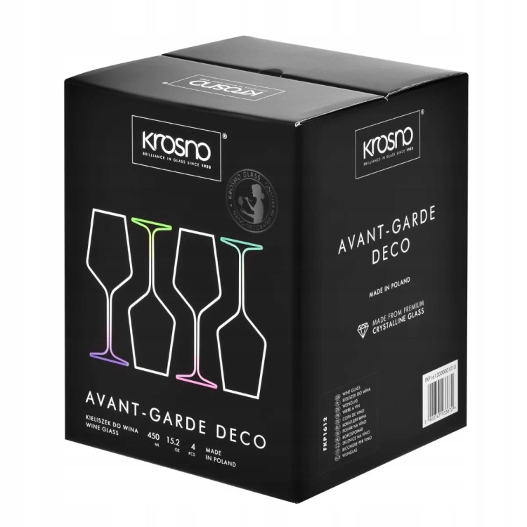 Kieliszki do wina z kolorowymi denkami KROSNO Avant-Garde DECO 450ml A'4