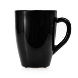 AMBITION BLACK Kubki z uchem do herbaty, kawy, wody 380ml 6szt.