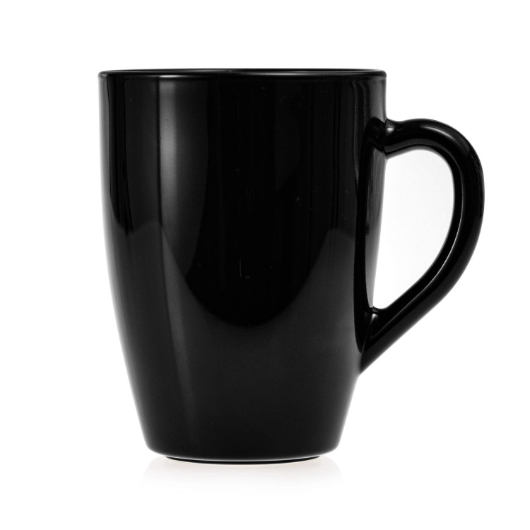 AMBITION BLACK Kubki z uchem do herbaty, kawy, wody 380ml 6szt.