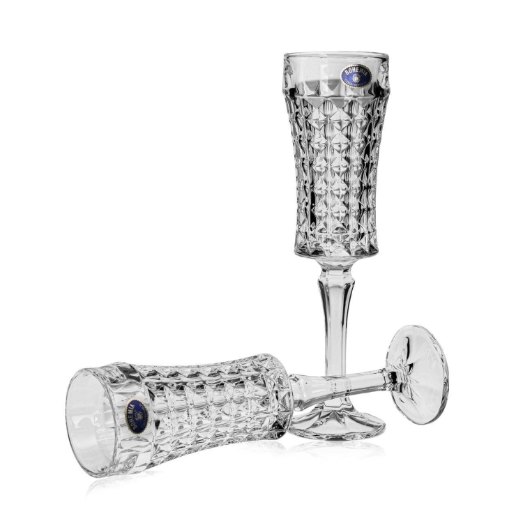 Kryształowe kieiszki do szampana Bohemia DIAMOND 120ml