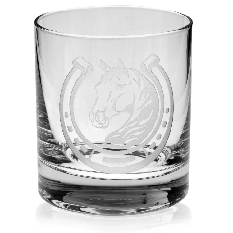 Szklanki do whisky "KONIE - PODKOWA" 300 ml | 2 szt. | Horse glass w pudełku Szklanka.pl