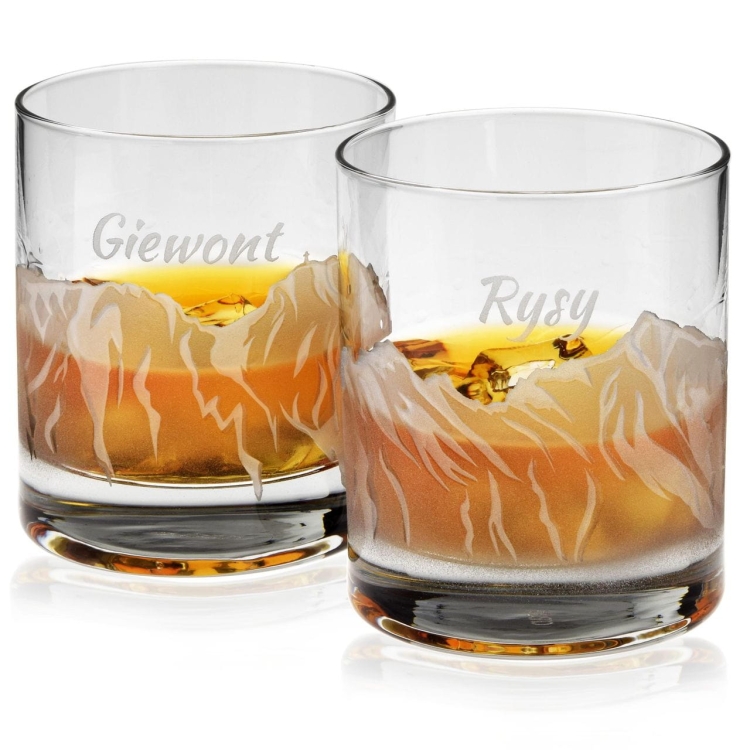 Szklanki do whisky "POLSKIE GÓRY" 300 ml | 2 szt. | Glasses of mountains w pudełku Szklanka.pl