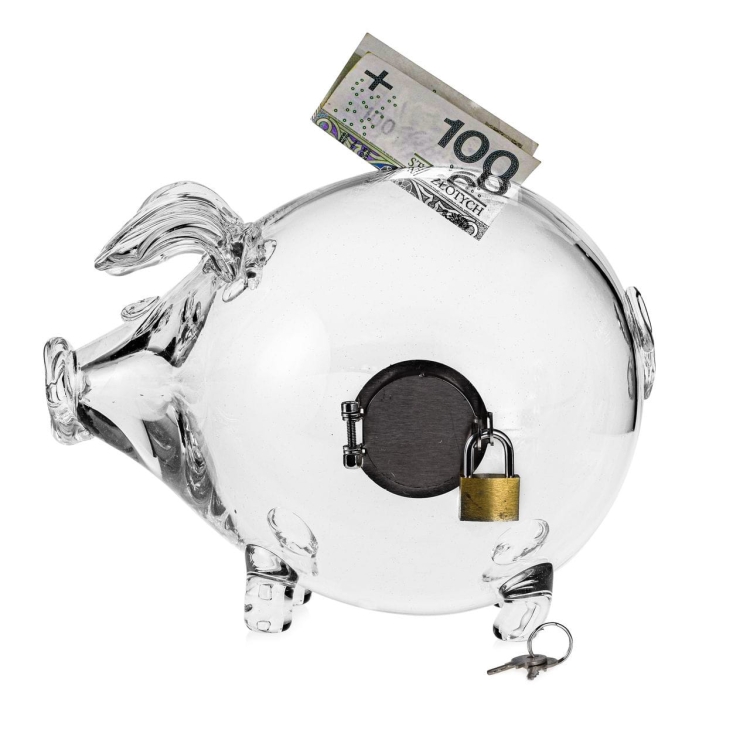 Duża szklana skarbonka ŚWINKA - OTWIERANA V2