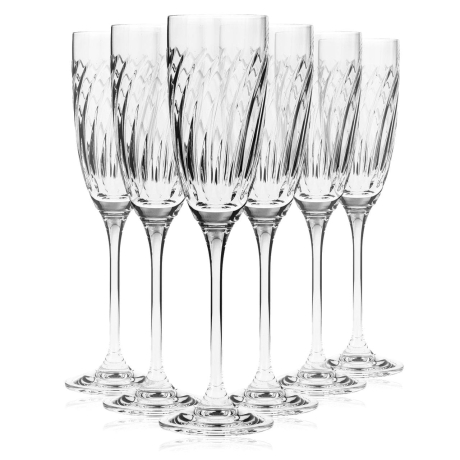 Przejdź do produktu Piękne kryształowe kieliszki do szampana JULIA Linea 170ml 6szt
