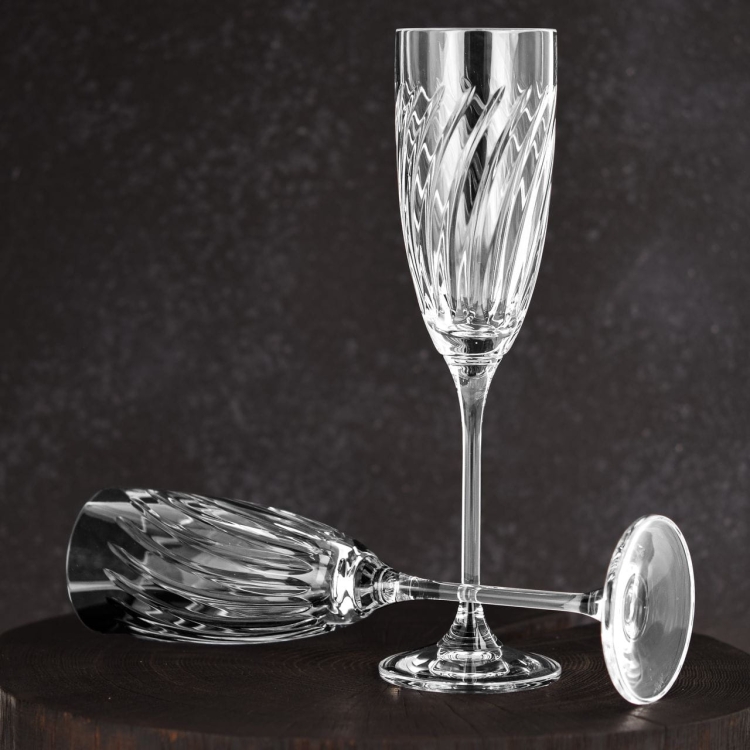 Piękne kryształowe kieliszki do szampana JULIA Linea 170ml 6szt