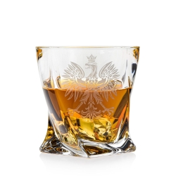 Szklanka do whisky "Polska ORZEŁ" Bohemia Quadro 340 ml 1 szt. w pudełku Szklanka.pl