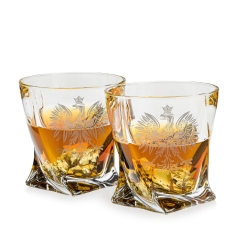 Szklanki do whisky "Polska ORZEŁ" Bohemia Quadro 340 ml 2 szt. w pudełku Szklanka.pl