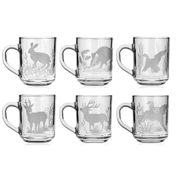 Kubki z uchem do kawy herbaty soku "Myśliwskie" 250ml 6szt