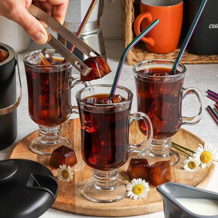 Komplet szklanek do kawy, latte IRISH 200 ml + łyżeczki