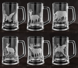 Myśliwskie kufle z rączką do piwa 685ml 6szt.