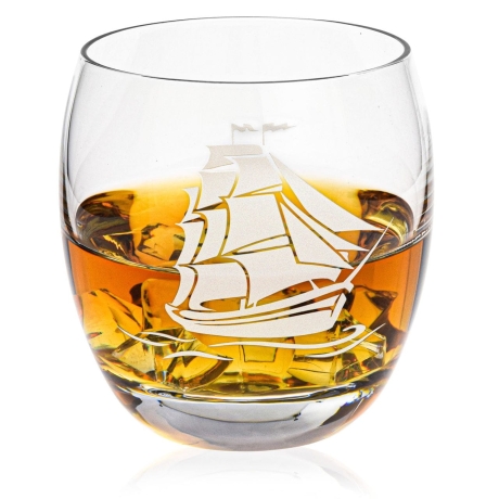 Przejdź do produktu Szklanka do whisky ŻAGLOWIEC | 300ml  | 1szt. | Motyw marynistyczny w pudełku Szklanka.pl