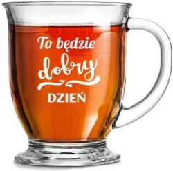 Kubek z grawerem do kawy herbaty szklanka 400ml 1szt