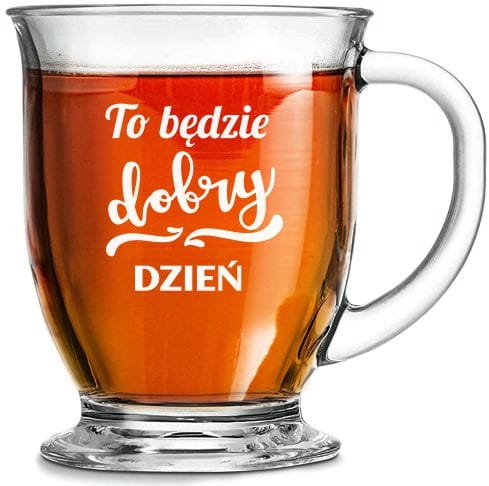 Kubek z grawerem do kawy herbaty szklanka 400ml 1szt
